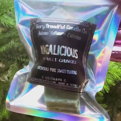 Hagalicious Wax Melt Chunkies: Patchouli Pine Sweet Florals Scent
