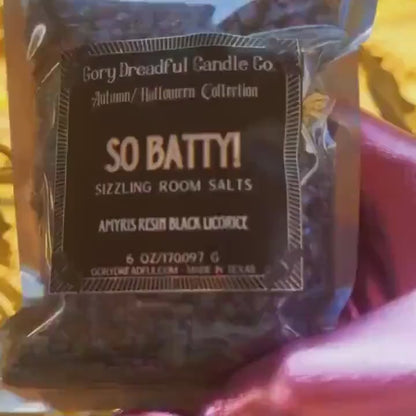 So Batty! Sizzling Room Salt Crystal Potpourri: Amyris Resin Black Licorice Scent