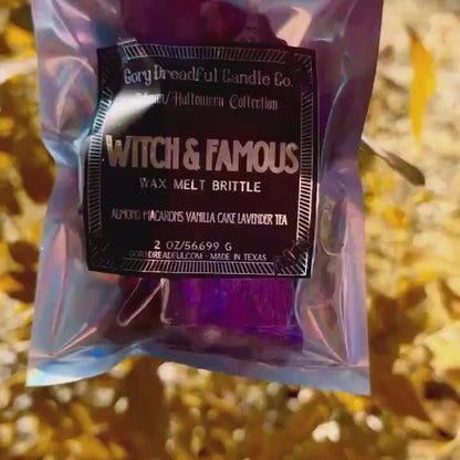Witch & Famous Wax Melt Brittle: Almond Macarons Vanilla Cake Lavender Tea Scent