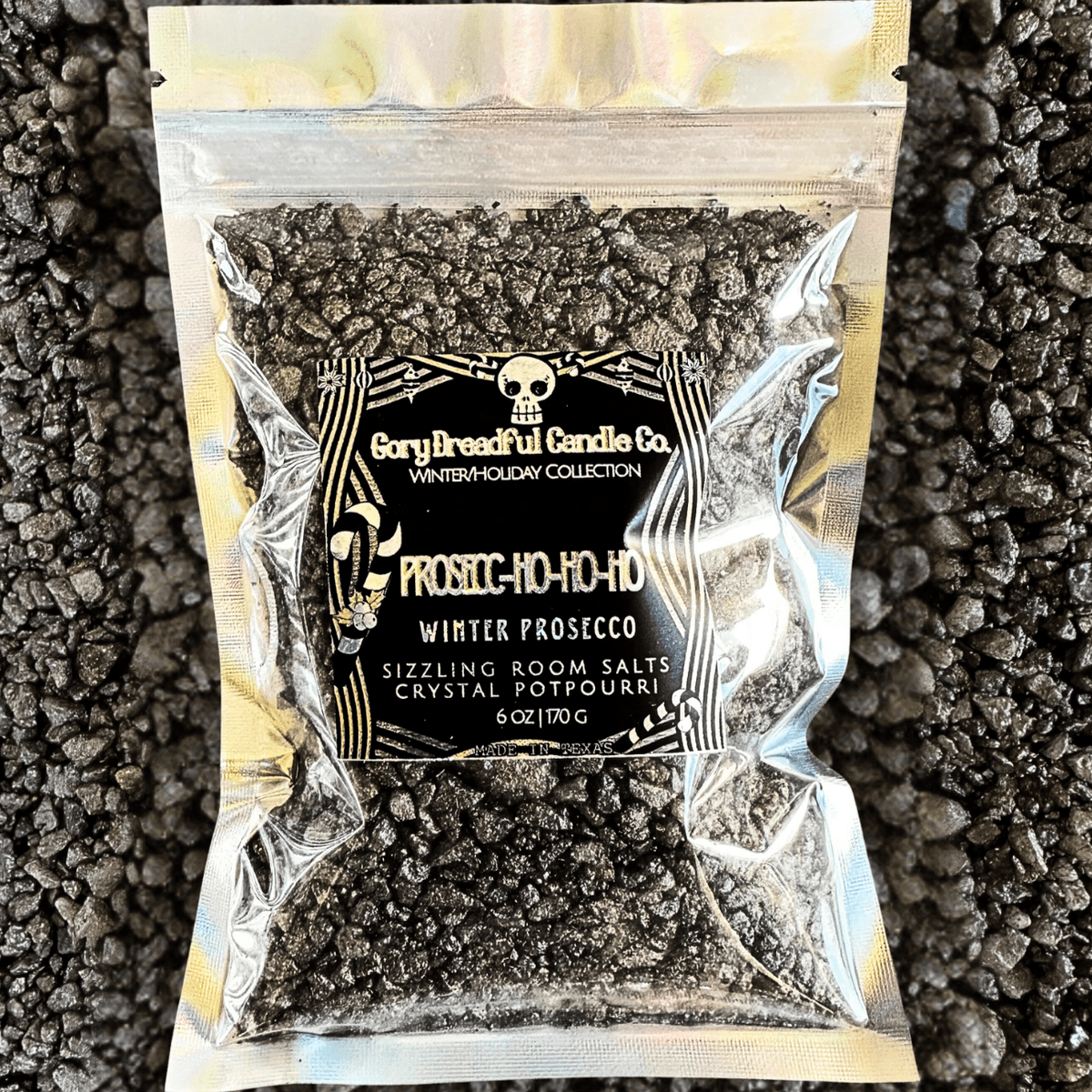 Prosecc - Ho - Ho - Ho Sizzling Room Salt Crystal Potpourri: Winter Prosecco Scent - Gory Dreadful Candle Co