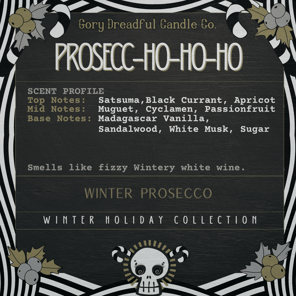 Prosecc - Ho - Ho - Ho Sizzling Room Salt Crystal Potpourri: Winter Prosecco Scent - Gory Dreadful Candle Co