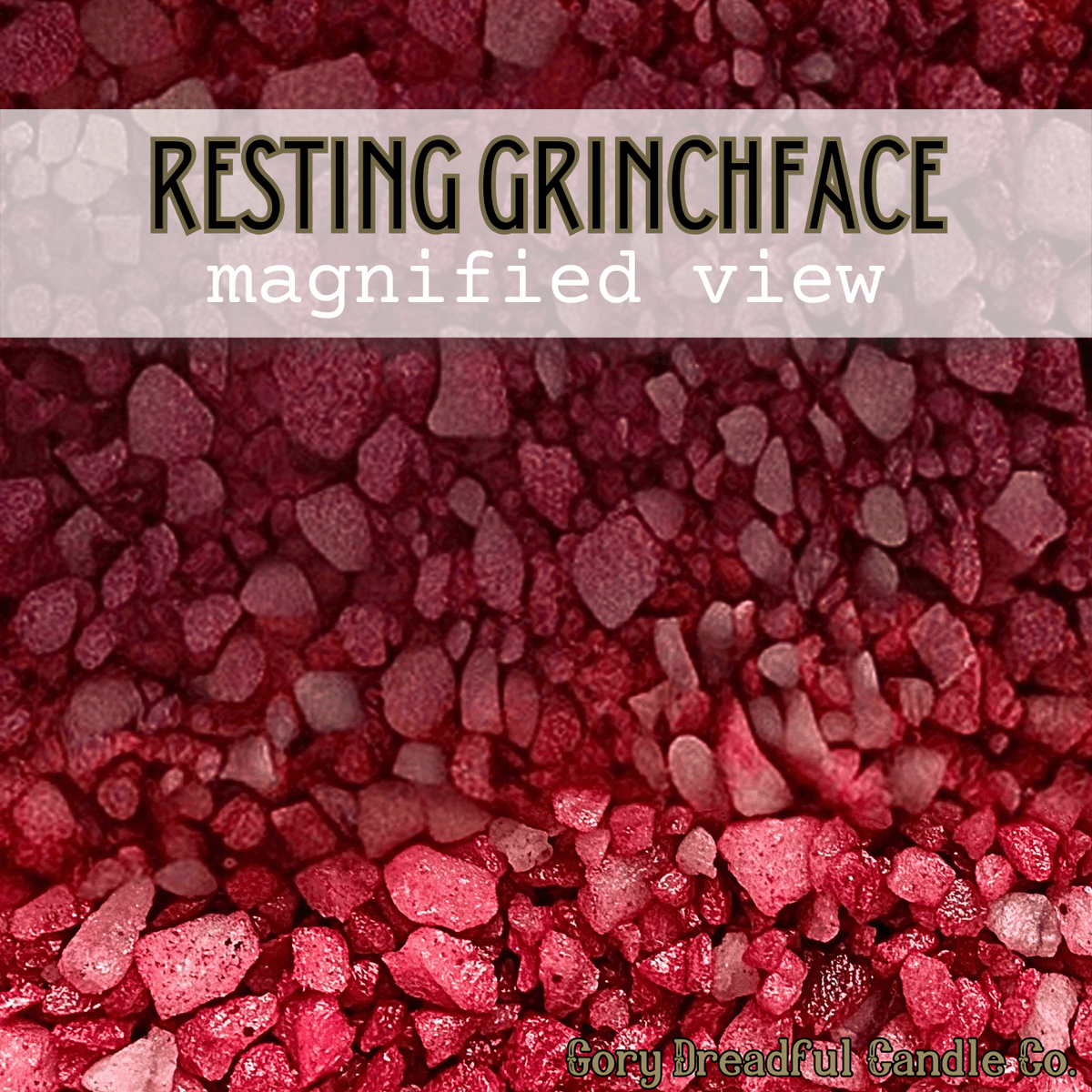 Resting Grinchface Sizzling Room Salt Crystal Potpourri: Crushed Peppermint Scent - Gory Dreadful Candle Co
