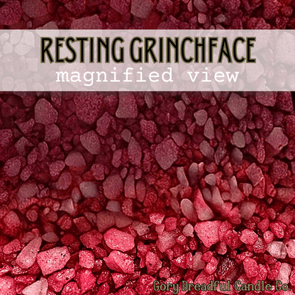 Resting Grinchface Sizzling Room Salt Crystal Potpourri: Crushed Peppermint Scent - Gory Dreadful Candle Co