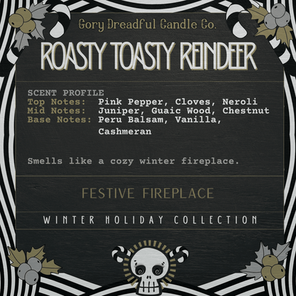 Roasty Toasty Reindeer Sizzling Room Salt Crystal Potpourri: Festive Fireplace Scent - Gory Dreadful Candle Co