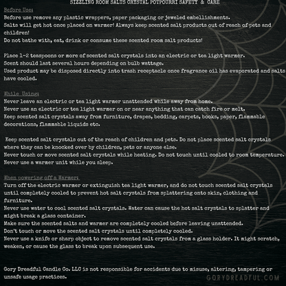 ROSEMARY'S MAYBE Sizzling Room Salt Crystal Potpourri: Peppered Black Currant & Dried Rosemary Scent - Gory Dreadful Candle Co