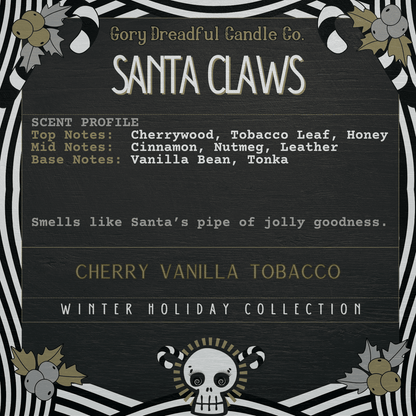 SANTA CLAWS Sizzling Room Salt Crystal Potpourri: Cherry Vanilla Tobacco Scent - Gory Dreadful Candle Co