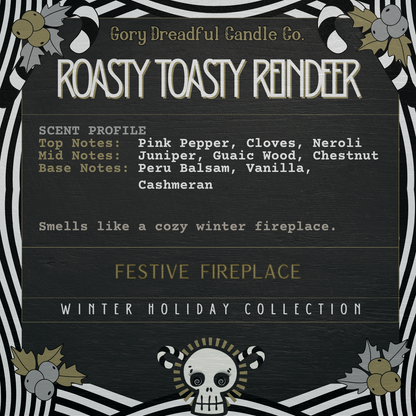 Roasty Toasty Reindeer Luxury Wickless Candle: Festive Fireplace Scent