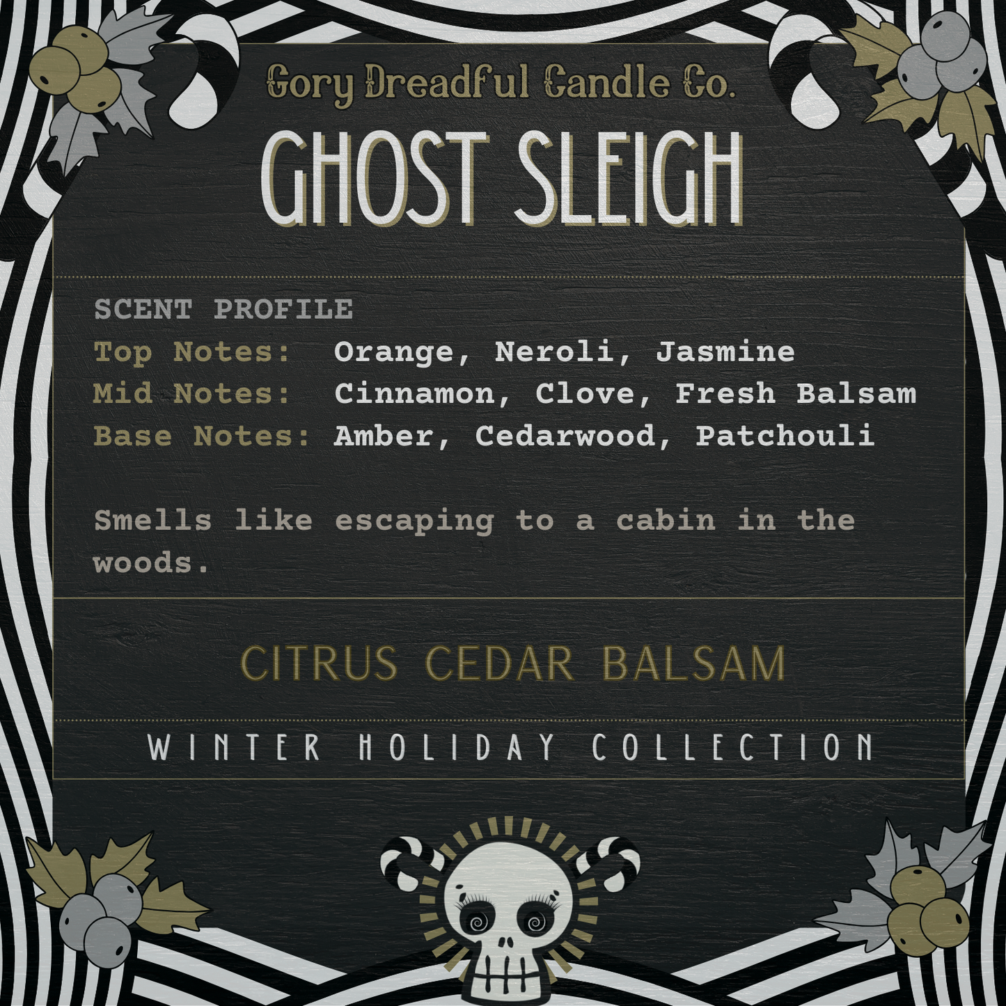 Ghost Sleigh Sizzling Room Salt Crystal Potpourri: Citrus Cedar Balsam Scent