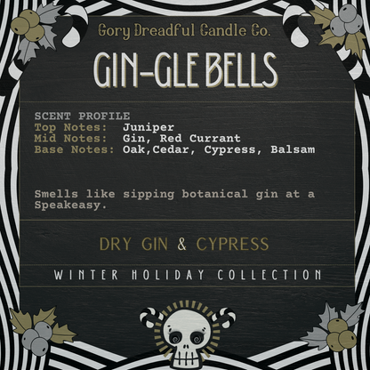 Gin-gle Bells Luxury Crackling Wooden Wick Candle Tin: Dry Gin & Cypress Scent