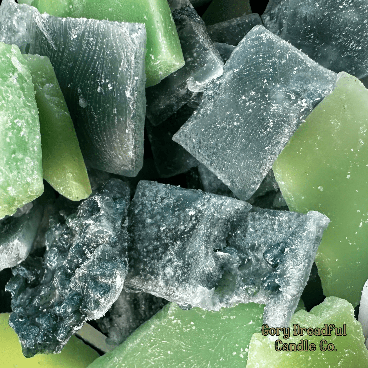 SEA GLASS SPELL Wax Melt Brittle: Kashmir Woods + Helioptrope + Black Pepper Scent - Gory Dreadful Candle Co