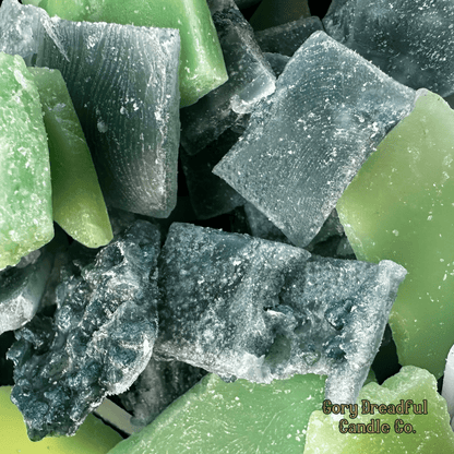 SEA GLASS SPELL Wax Melt Brittle: Kashmir Woods + Helioptrope + Black Pepper Scent - Gory Dreadful Candle Co