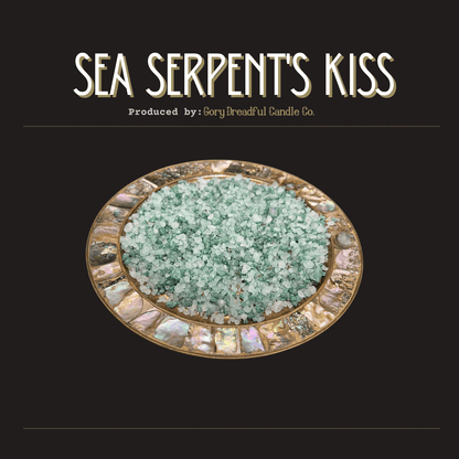 SEA SERPENT'S KISS Sizzling Room Salt Crystal Potpourri: Cedar Amber Musk Scent - Gory Dreadful Candle Co