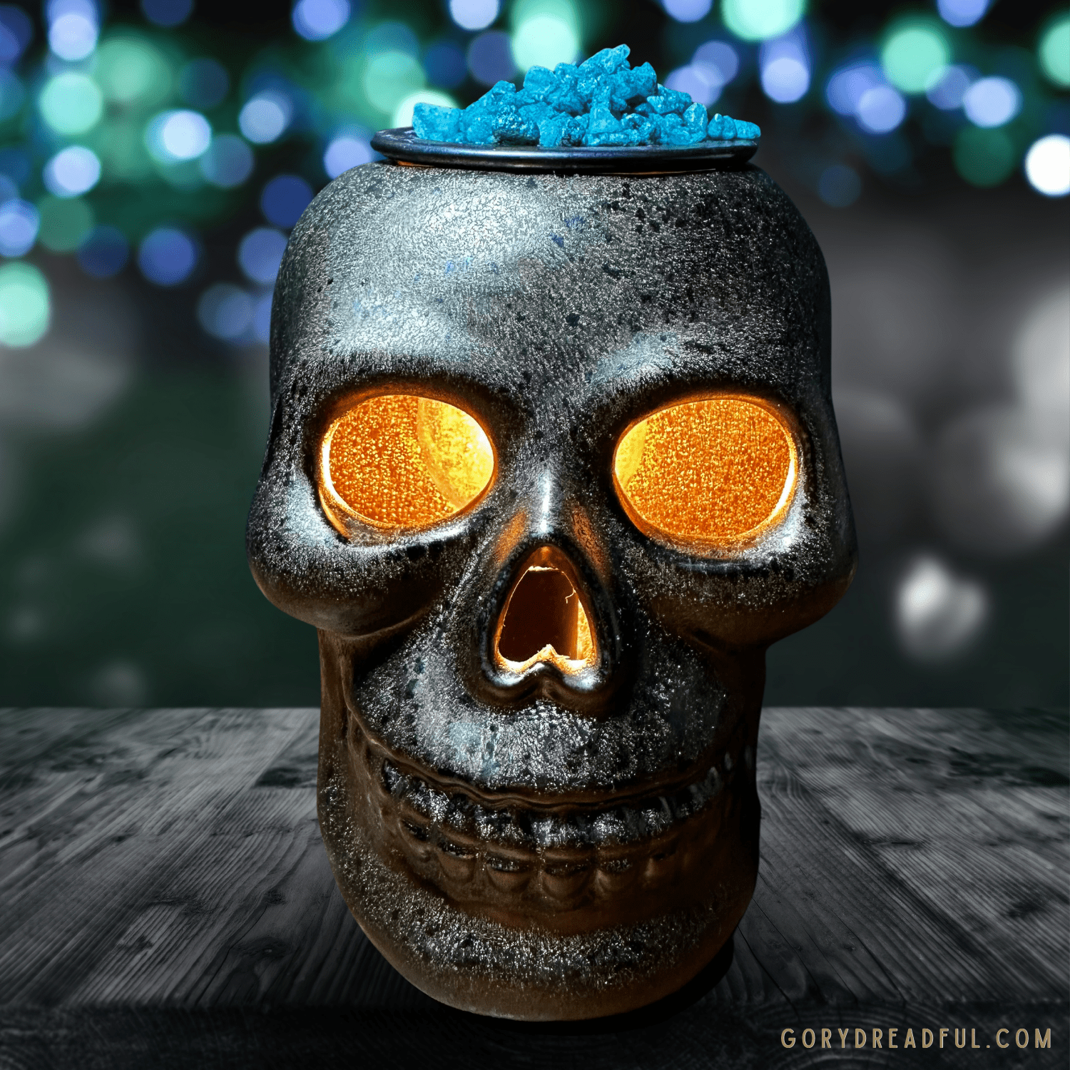 Skeleton Tears Sizzling Room Salt Crystal Potpourri: Pumpkin Pear Cassia Bourbon Scent - Mini - Gory Dreadful Candle Co