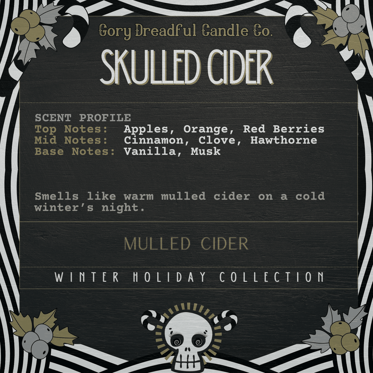 Skulled Cider Sizzling Room Salt Crystal Potpourri: Mulled Cider Scent - Gory Dreadful Candle Co