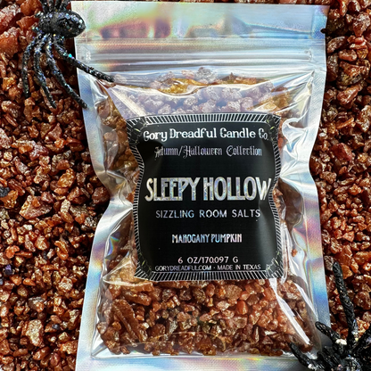 Sleepy Hollow Sizzling Room Salt Crystal Potpourri: Mahogany Pumpkin Scent - Gory Dreadful Candle Co
