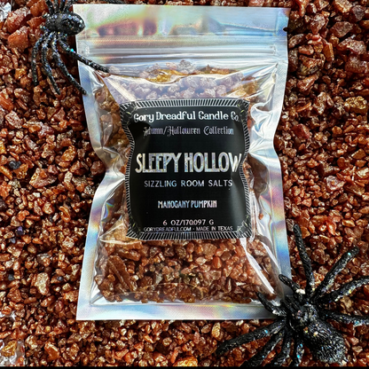 Sleepy Hollow Sizzling Room Salt Crystal Potpourri: Mahogany Pumpkin Scent - Gory Dreadful Candle Co