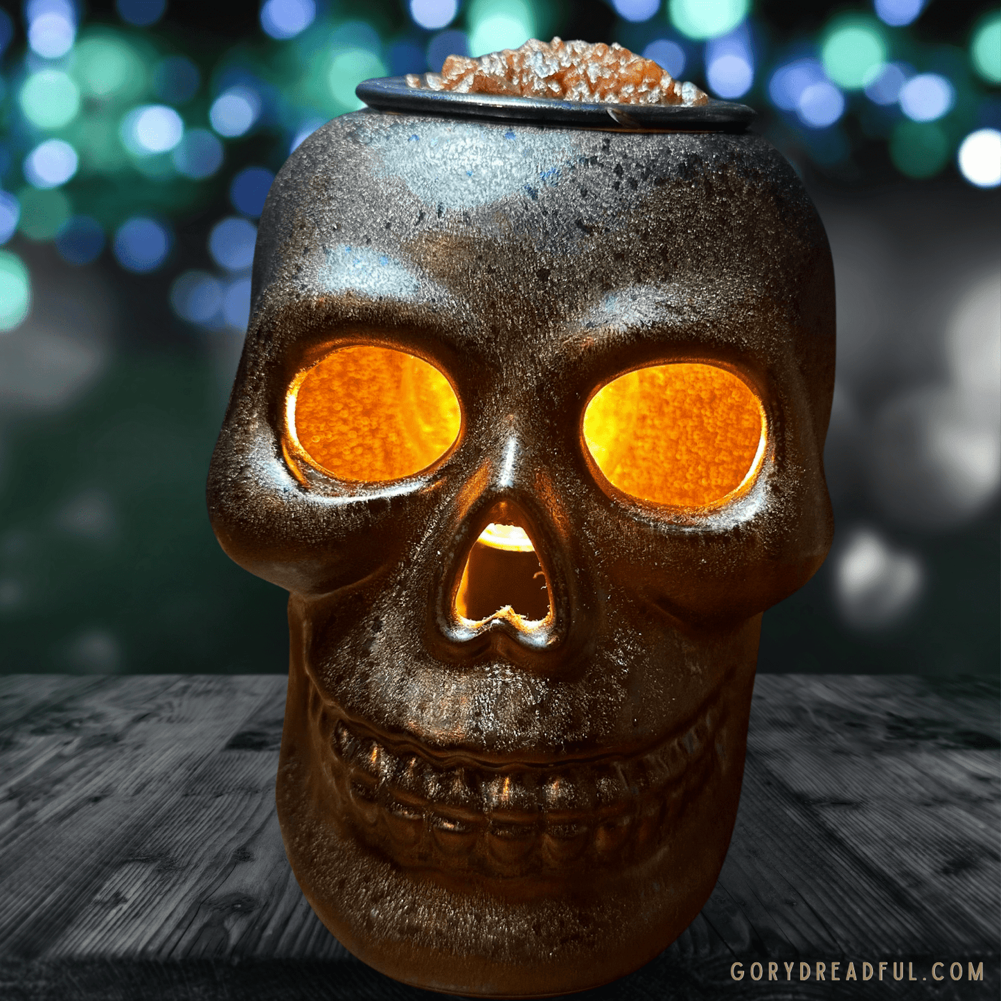 Sleepy Hollow Sizzling Room Salt Crystal Potpourri: Mahogany Pumpkin Scent - Mini - Gory Dreadful Candle Co