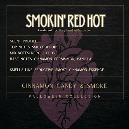 SMOKIN' RED HOT Sizzling Room Salt Crystal Potpourri: Cinnamon Candy & Smoke Scent - Gory Dreadful Candle Co