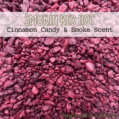 SMOKIN' RED HOT Sizzling Room Salt Crystal Potpourri: Cinnamon Candy & Smoke Scent - Gory Dreadful Candle Co