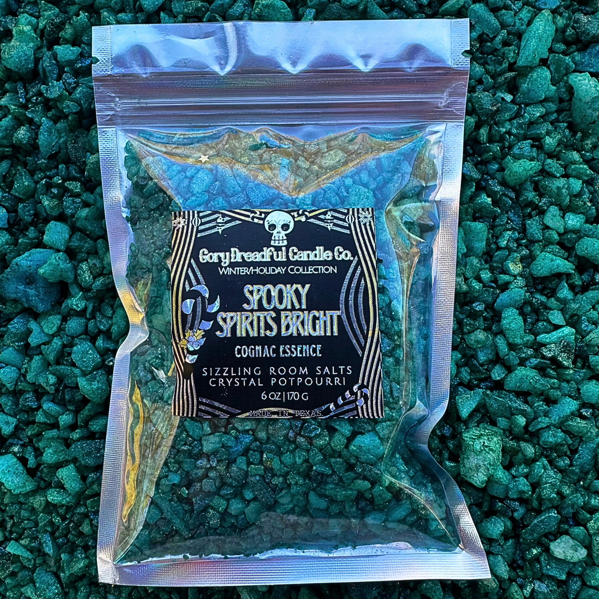 Spooky Spirits Bright Sizzling Room Salt Crystal Potpourri: Essence of Cognac Scent - Gory Dreadful Candle Co