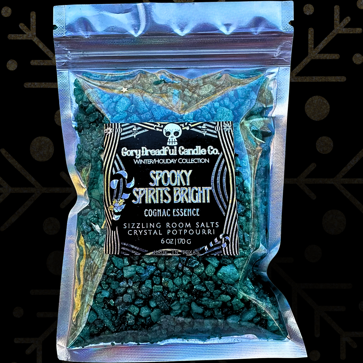Spooky Spirits Bright Sizzling Room Salt Crystal Potpourri: Essence of Cognac Scent - Gory Dreadful Candle Co