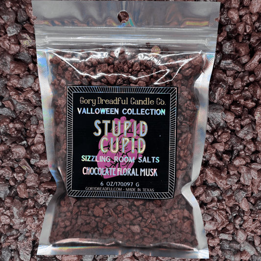 STUPID CUPID Sizzling Room Salt Crystal Potpourri: Chocolate Floral Musk Scent - Gory Dreadful Candle Co