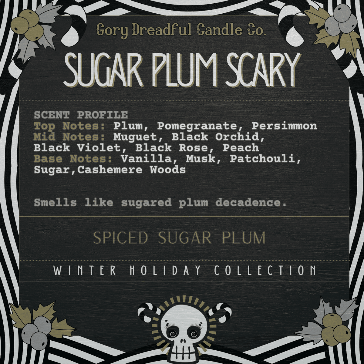 Sugar Plum Scary Sizzling Room Salt Crystal Potpourri: Spiced Sugar Plum Scent - Gory Dreadful Candle Co