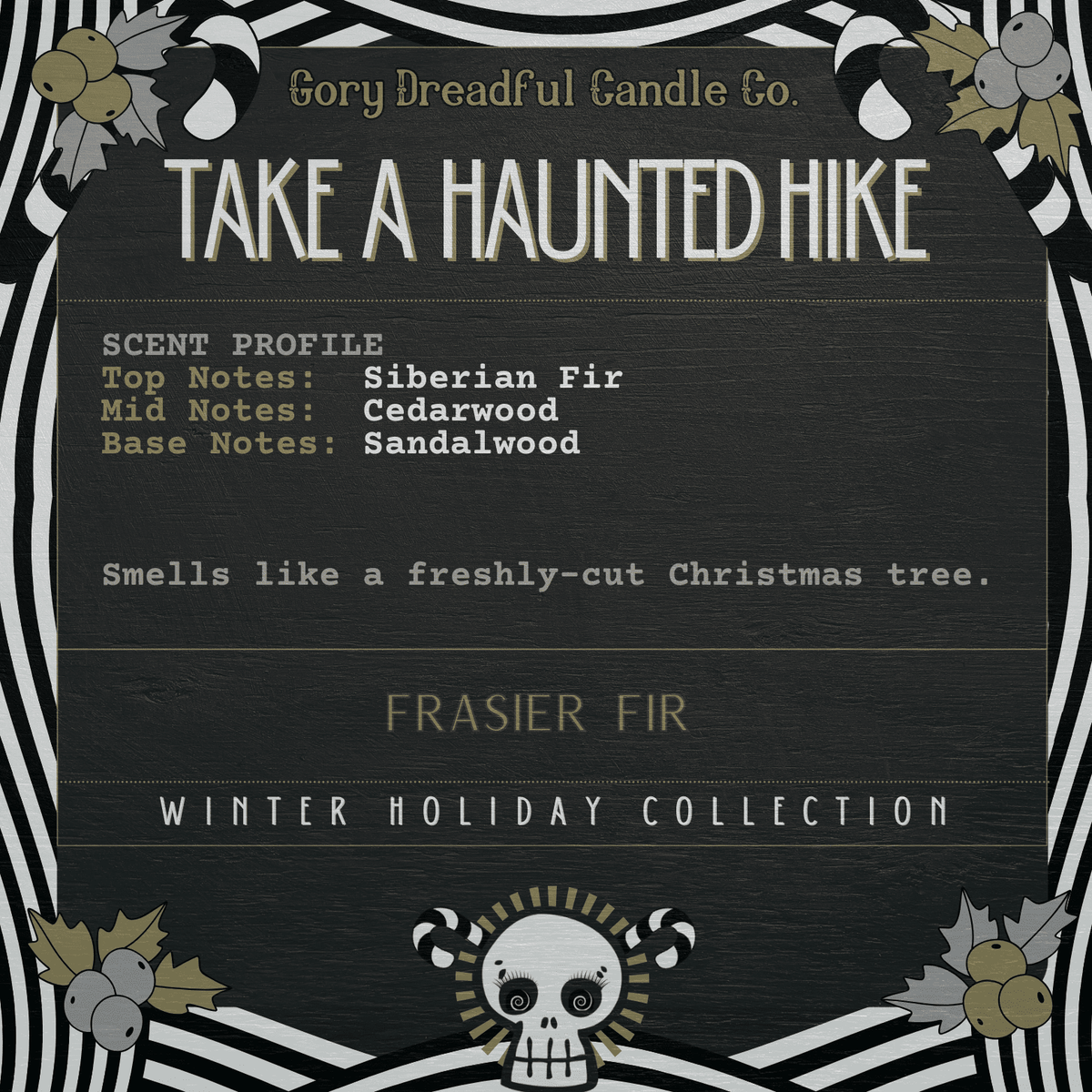 TAKE A HAUNTED HIKE Sizzling Room Salt Crystal Potpourri: Frasier Fir - Gory Dreadful Candle Co