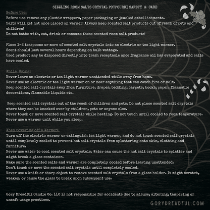 Tangled Tinsel Sizzling Room Salt Crystal Potpourri: GIlded Rose & Spruce Scent - Gory Dreadful Candle Co