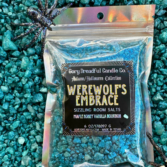Werewolf's Embrace Sizzling Room Salt Crystal Potpourri: Maple Honey Vanilla Bourbon Scent - Gory Dreadful Candle Co