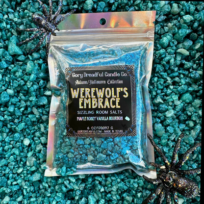 Werewolf's Embrace Sizzling Room Salt Crystal Potpourri: Maple Honey Vanilla Bourbon Scent - Gory Dreadful Candle Co