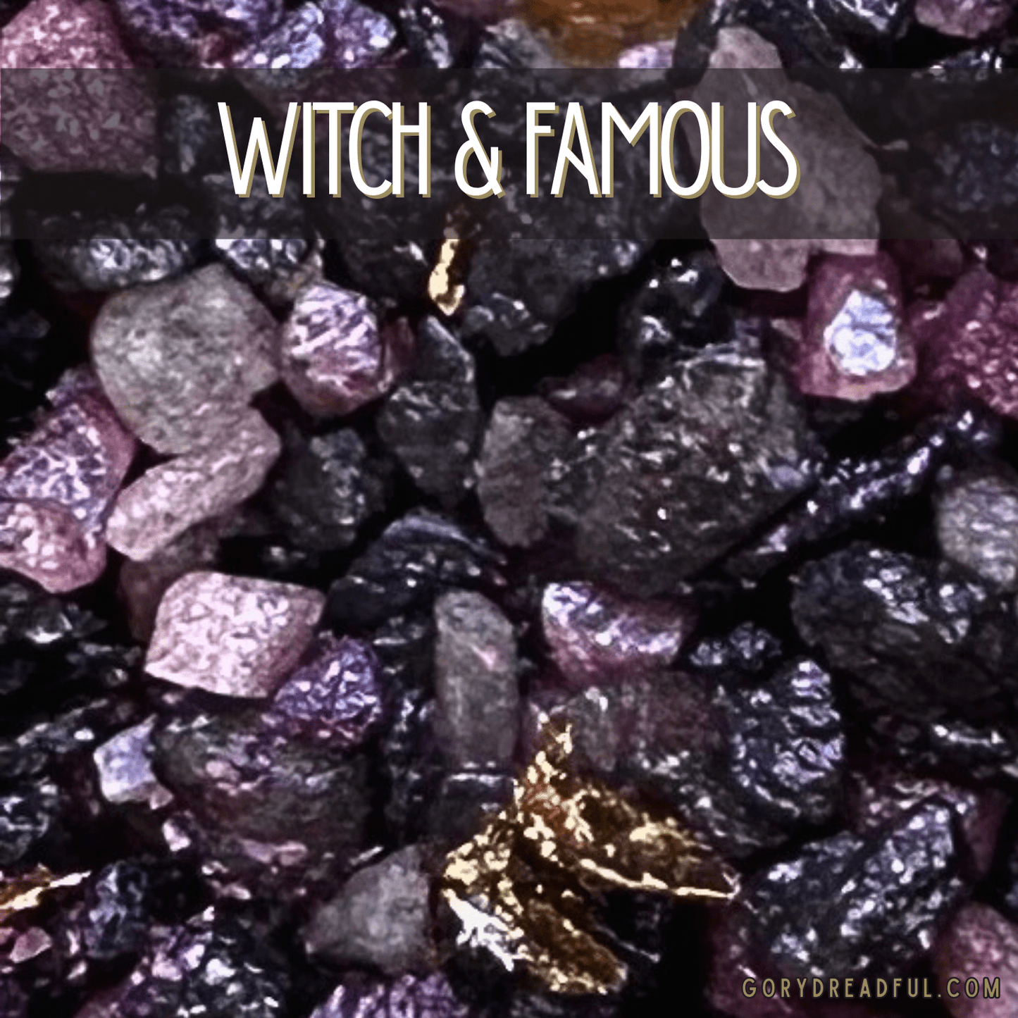 Witch & Famous Sizzling Room Salt Crystal Potpourri: Almond Macarons Vanilla Cake Lavender Tea Scent - Mini - Gory Dreadful Candle Co