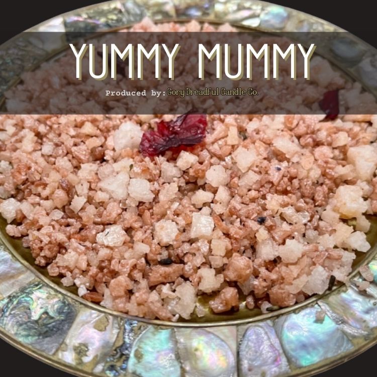 YUMMY MUMMY Sizzling Room Salt Crystal Potpourri: Cocoa Butter Cashmere Scent - Gory Dreadful Candle Co