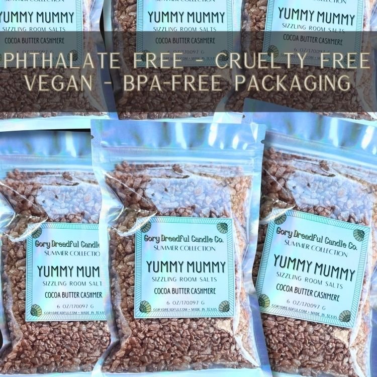 YUMMY MUMMY Sizzling Room Salt Crystal Potpourri: Cocoa Butter Cashmere Scent - Gory Dreadful Candle Co