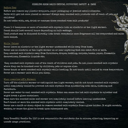 YUMMY MUMMY Sizzling Room Salt Crystal Potpourri: Cocoa Butter Cashmere Scent - Gory Dreadful Candle Co