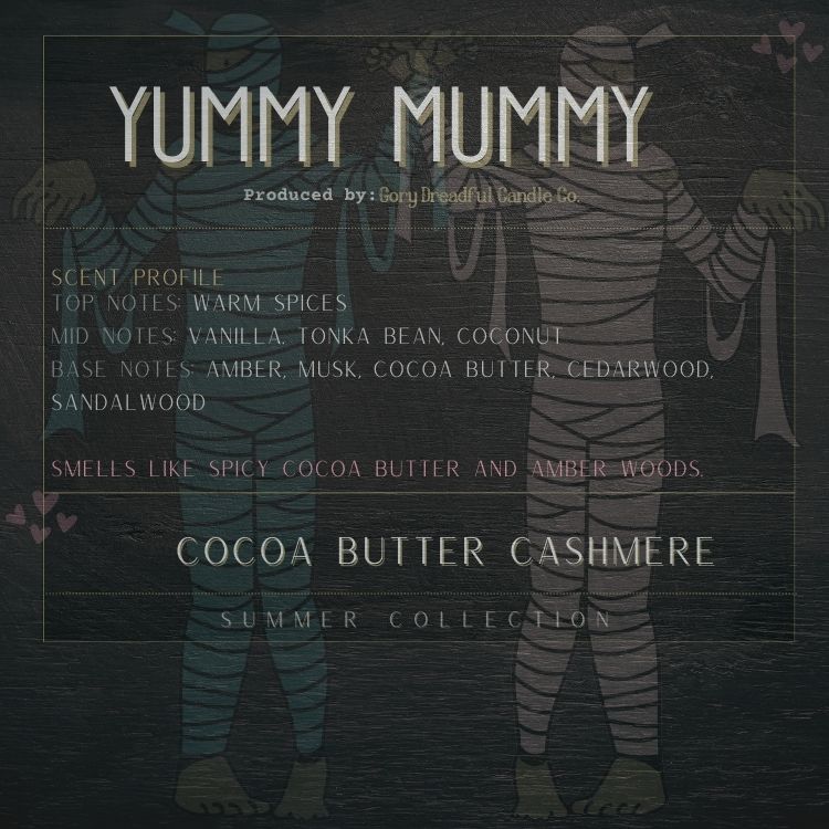 YUMMY MUMMY Sizzling Room Salt Crystal Potpourri: Cocoa Butter Cashmere Scent - Gory Dreadful Candle Co