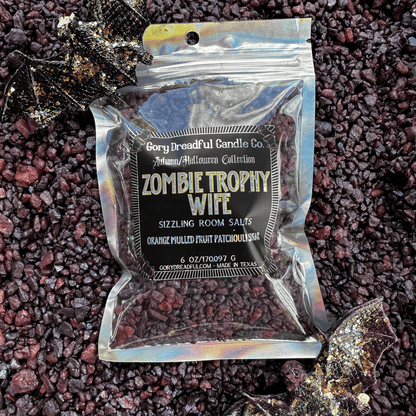 ZOMBIE TROPHY WIFE Sizzling Room Salt Crystal Potpourri: Orange Mulled Fruit Patchouli Sugar Scent - Gory Dreadful Candle Co