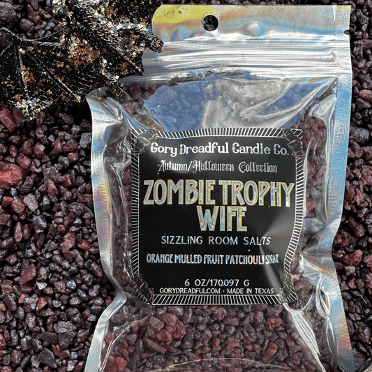 ZOMBIE TROPHY WIFE Sizzling Room Salt Crystal Potpourri: Orange Mulled Fruit Patchouli Sugar Scent - Gory Dreadful Candle Co