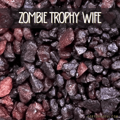 Zombie Trophy Wife Sizzling Room Salt Crystal Potpourri: Orange Mulled Fruit Patchouli Sugar Scent - Mini - Gory Dreadful Candle Co